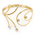 Gold Plated Crystal Armlet Bangle - view 8