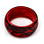 Red Lace Resin Bangle Bracelet - up to 19cm Length - view 5