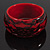Red Lace Resin Bangle Bracelet - up to 19cm Length - view 2