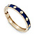 Royal Blue Enamel Gold Studded Hinged Bangle Bracelet - up to 18cm Length - view 5