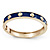 Royal Blue Enamel Gold Studded Hinged Bangle Bracelet - up to 18cm Length - view 3