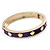 Purple Enamel Gold Studded Hinged Bangle Bracelet - up to 18cm Length - view 8