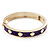 Purple Enamel Gold Studded Hinged Bangle Bracelet - up to 18cm Length