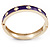Purple Enamel Gold Studded Hinged Bangle Bracelet - up to 18cm Length - view 7