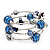 Silver-Tone Beaded Multistrand Flex Bracelet (Navy Blue) - view 4