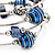 Silver-Tone Beaded Multistrand Flex Bracelet (Navy Blue) - view 5