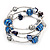 Silver-Tone Beaded Multistrand Flex Bracelet (Navy Blue) - view 6