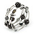 Silver-Tone Beaded Multistrand Flex Bracelet (Black) - view 7