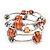 Silver-Tone Beaded Multistrand Flex Bracelet (Orange) - view 8