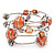 Silver-Tone Beaded Multistrand Flex Bracelet (Orange) - view 3
