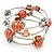Silver-Tone Beaded Multistrand Flex Bracelet (Orange)