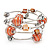 Silver-Tone Beaded Multistrand Flex Bracelet (Orange) - view 5