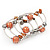 Silver-Tone Beaded Multistrand Flex Bracelet (Orange) - view 6