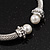 Silver Plated Twisted Simulated Pearl Cuff Bangle - Adjustable - view 5