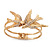 Diamante 'Swallow' Hinged Bangle Bracelet In Matt Gold Metal - up to 19cm wrist - view 8