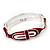 Red/White Geometric Enamel Hinged Bangle Bracelet In Rhodium Plated Metal - 18cm Length - view 8