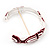 Red/White Geometric Enamel Hinged Bangle Bracelet In Rhodium Plated Metal - 18cm Length - view 6