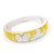 Yellow/White Enamel Hinged Butterfly Bangle In Rhodium Plated Metal - about 18cm Length - view 9