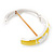 Yellow/White Enamel Hinged Butterfly Bangle In Rhodium Plated Metal - about 18cm Length - view 5