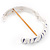 Lavender/White Zebra Pattern Hinged Bangle Bracelet In Rhodium Plated Metal - 18cm - view 5