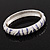 Lavender/White Zebra Pattern Hinged Bangle Bracelet In Rhodium Plated Metal - 18cm - view 3
