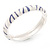 Lavender/White Zebra Pattern Hinged Bangle Bracelet In Rhodium Plated Metal - 18cm - view 4