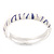 Lavender/White Zebra Pattern Hinged Bangle Bracelet In Rhodium Plated Metal - 18cm - view 7