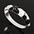Black/White Enamel Diamante Hinged Bangle Bracelet In Rhodium Plated Metal - 18cm Length - view 9