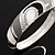 Black/White/Grey Enamel Diamante Hinged Bangle Bracelet In Rhodium Plated Metal - 18cm Length - view 4