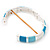 Light Blue/White Enamel Hinged Bangle Bracelet In Rhodium Plated Metal - 18cm Length - view 5