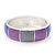 Grey/Pink/Purple Enamel Hinged Bangle Bracelet In Rhodium Plated Metal - 19cm Length - view 2