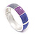 Grey/Pink/Purple Enamel Hinged Bangle Bracelet In Rhodium Plated Metal - 19cm Length - view 3