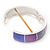 Grey/Pink/Purple Enamel Hinged Bangle Bracelet In Rhodium Plated Metal - 19cm Length - view 4