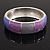 Grey/Pink/Purple Enamel Hinged Bangle Bracelet In Rhodium Plated Metal - 19cm Length - view 5