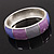Grey/Pink/Purple Enamel Hinged Bangle Bracelet In Rhodium Plated Metal - 19cm Length - view 9