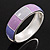 Grey/Pink/Purple Enamel Hinged Bangle Bracelet In Rhodium Plated Metal - 19cm Length - view 6