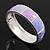 Grey/Pink/Purple Enamel Hinged Bangle Bracelet In Rhodium Plated Metal - 19cm Length - view 7