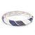 Lavender/White Enamel Twisted Hinged Bangle Bracelet In Rhodium Plated Metal - 19cm Length - view 4
