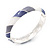 Lavender/White Enamel Twisted Hinged Bangle Bracelet In Rhodium Plated Metal - 19cm Length - view 3