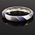 Lavender/White Enamel Twisted Hinged Bangle Bracelet In Rhodium Plated Metal - 19cm Length - view 2