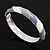 Lavender/White Enamel Twisted Hinged Bangle Bracelet In Rhodium Plated Metal - 19cm Length - view 6