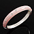 Light Pink Diamante Enamel Hinged Bangle Bracelet In Rhodium Plated Metal -17cm Length - view 6
