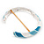 Light Blue/White Enamel Twisted Hinged Bangle Bracelet In Rhodium Plated Metal - 19cm Length - view 5