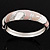 Pink/White/Beige Enamel Diamante Hinged Bangle Bracelet In Rhodium Plated Metal - 18cm Length - view 3