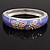 Lavender/Pink Enamel Hinged Butterfly Bangle In Rhodium Plated Metal - about 18cm Length - view 6