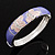 Lavender/Pink Enamel Hinged Butterfly Bangle In Rhodium Plated Metal - about 18cm Length - view 3