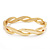 Gold Plated Braided Hinged Bangle Bracelet - up to 18cm wrist