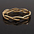 Gold Plated Braided Hinged Bangle Bracelet - up to 18cm wrist - view 4