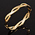 Gold Plated Braided Hinged Bangle Bracelet - up to 18cm wrist - view 2