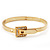 Gold Plated 'Belt' Bangle Bracelet - Adjustable up to 19cm Length - view 2